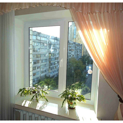Вікно пластикове REHAU 60  двостулкове біле з відкриванням 1200х1400